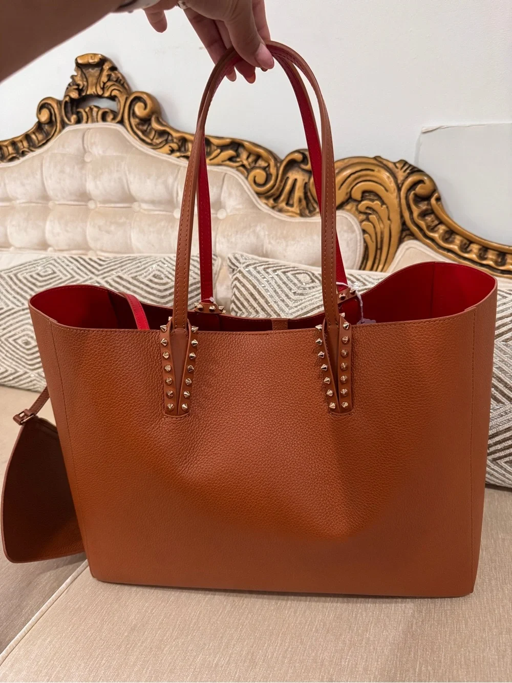 Christian louboutin Cabata Large Tote Bag CUOIO/GOLD
